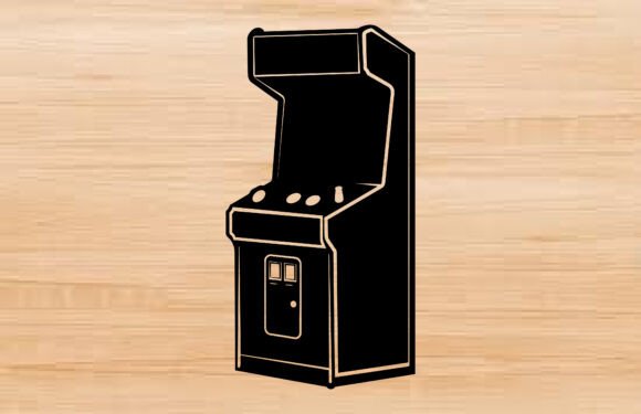 Arcade Silhouette Vector SVG Clipart for Bold Design Projects
