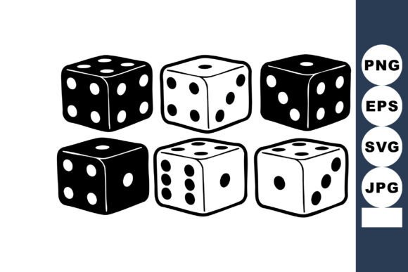 Black and White Dice: Versatile Design Assets