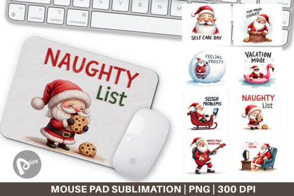 Bring Holiday Cheer to Your Desk with a Funny Santa Mouse Pad PNG