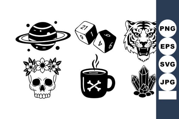 Collection of Black and White Vector Icons