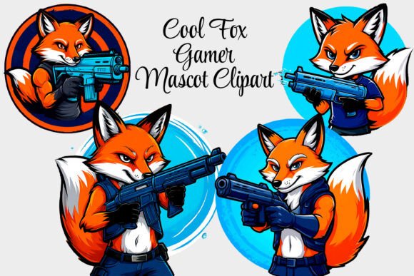 Cool Fox Gamer Mascot Clipart Set: A Practical Resource for Designers and Creators