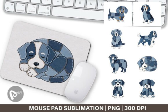Denim Dog Patchwork Mouse Pad: Practical Style for Your Desk Workspace