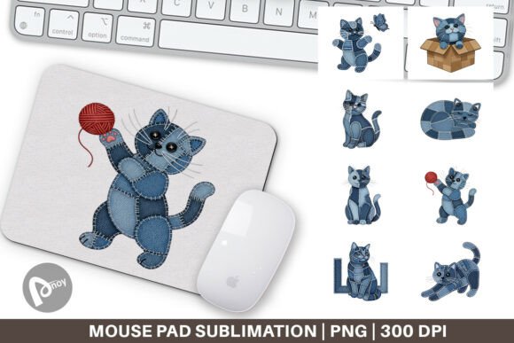 Denim Patchwork Cat Mouse Pad: The Purrfect Blend of Style and Desk Productivity