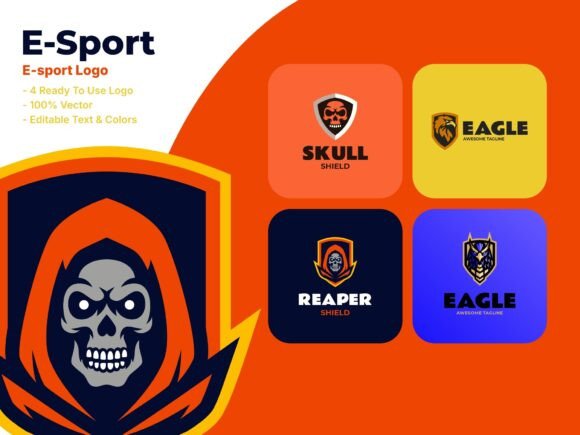 E-Sport Mascot Logo Design Set