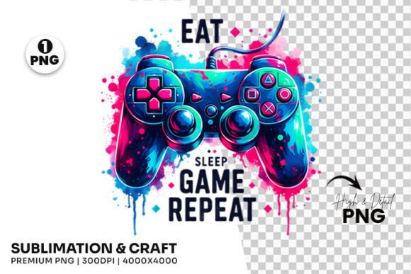 Eat Sleep Game Repeat Clipart PNG: A Strategic Asset for Gaming-Inspired Branding and Creative Projects