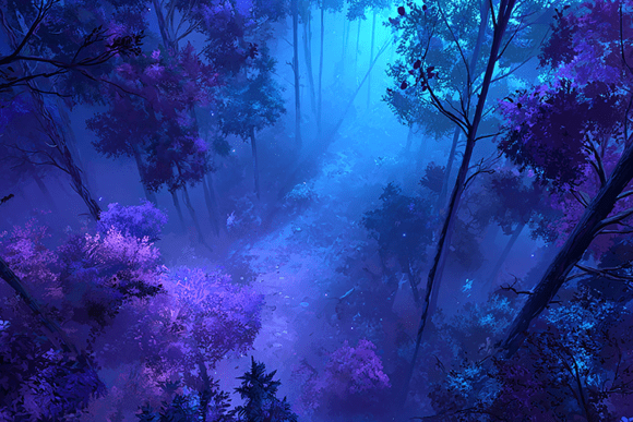 Enchanted Purple Blue Forest Background: A Gateway to Mystical Visual Storytelling