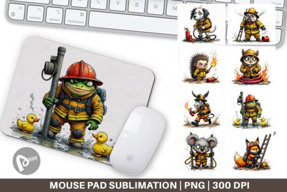 Firefighter Chaos Critters Mouse Pad Design