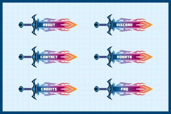 Flaming Magic Swords Twitch Panels