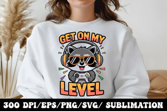 Get on My Level Raccoon Gamer T-Shirt