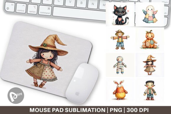 Halloween Patchwork Pals Mouse Pad: A Creative Workspace Upgrade