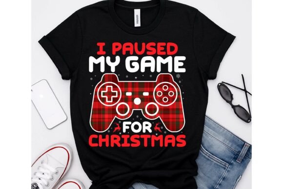 I Paused My Game Christmas Tshirt PNG
