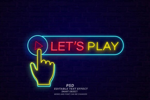 Let’s Play Neon Sign PSD Editable Text: Strategic Design for Modern Visual Communication