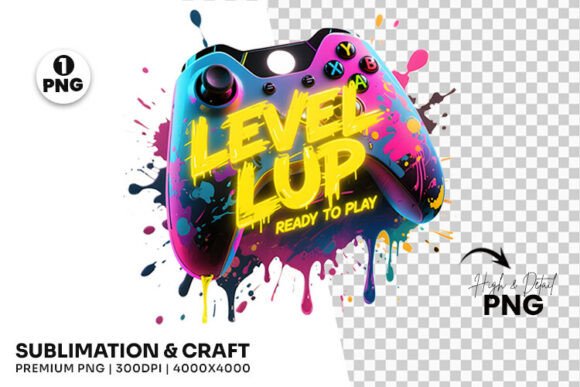 Level Up Controller Clipart Sublimation