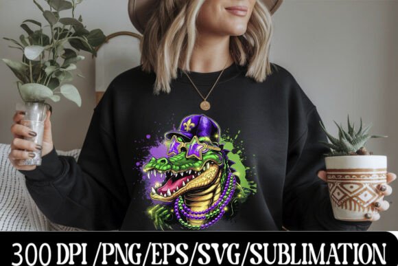 Mardi Gras Alligator Illustration: A Bold Fusion of Festival Spirit and Urban Streetwear