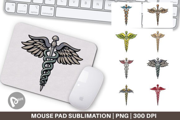 Medical Caduceus Mouse Pad: Design That Works