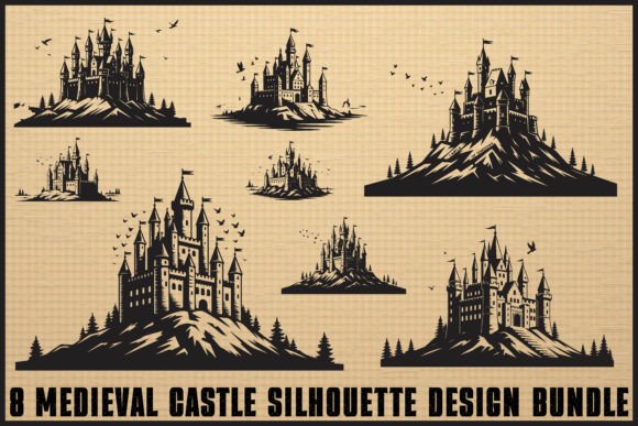 Medieval Castle Silhouette Bundle: A Versatile Design Set for Creators and Entrepreneurs