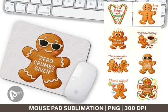 Mouse Pad Dark Humor Gingerbread for Creative Workspaces