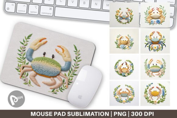 Mouse Pad Hermit Crab Embroidery: A Distinctive Desk Accessory for Focused Workspaces