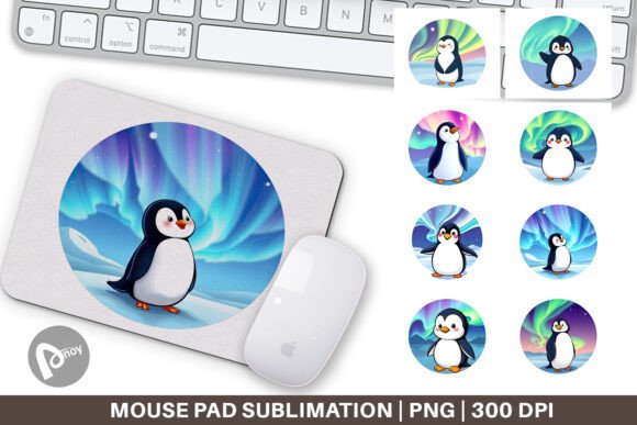 Mouse Pad Penguin and Aurora: Creative Desk Upgrade