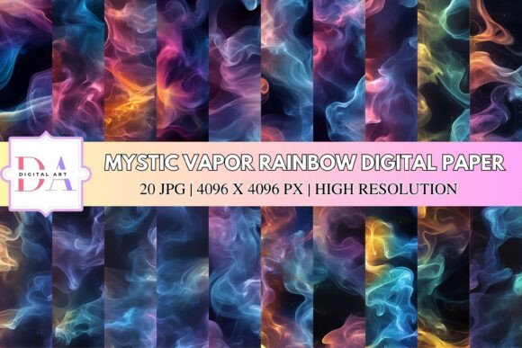 Mystic Vapor Rainbow Digital Paper