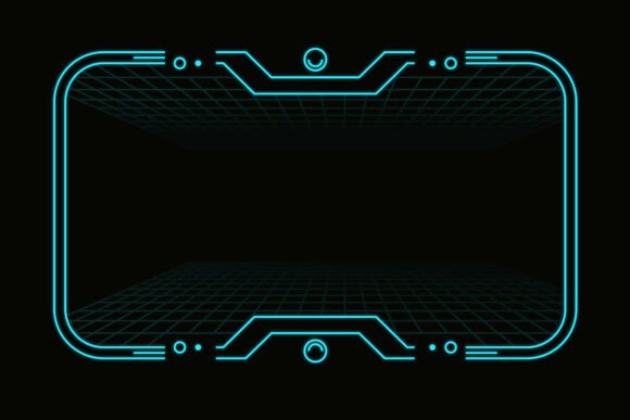 Neon Futuristic HUD Interface Frame for Creators