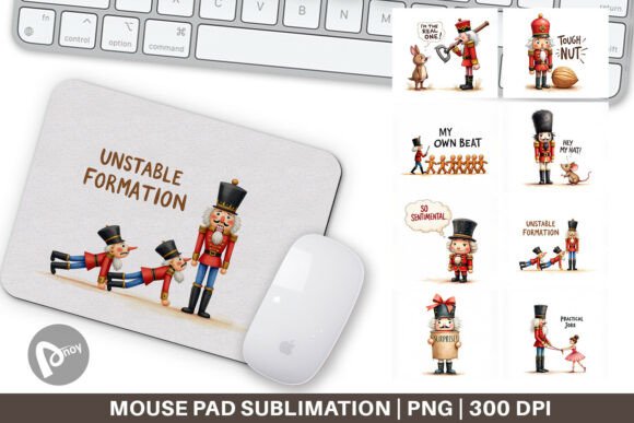 Nutcracker Mouse Pad PNG: Whimsical Desk Charm