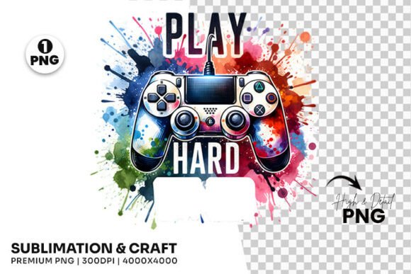 Play Hard Game Clipart Sublimation PNG: The Visual Asset Redefining Gamer Culture and Creator Commerce