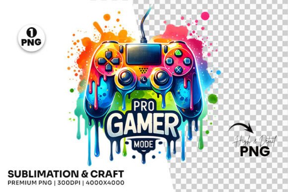 Pro Gamer Mode Clipart Sublimation PNG: Bring Your Gaming Brand to Life