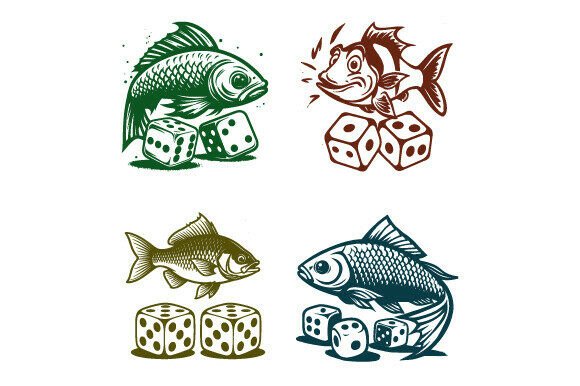 Standard New Fish Dice Beneath Edgy Art: A Bold Vector Asset for Street-Inspired Design