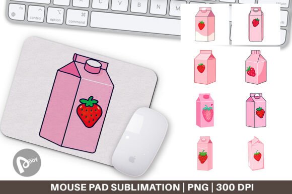 Strawberry Milk Carton Mouse Pad: Style Meets Function