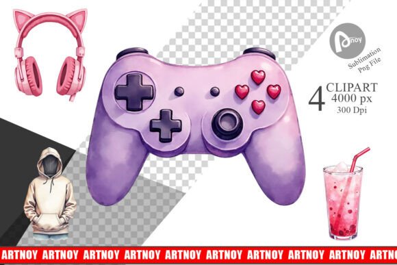 The Rise of Cozy Gamer Girl Clipart: Elevating Digital and Print Projects with Watercolor Charm