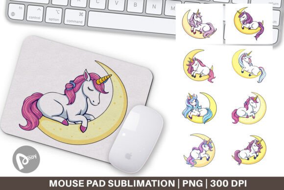 Transform Your Desk Aesthetic with the Mouse Pad Unicorn Moon: A Sublimation Mouse Pad That Blends Creativity and Comfort