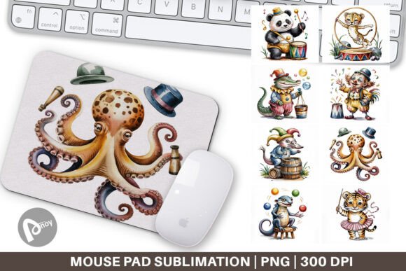 Vintage Circus Mouse Pads for Creative Workflows