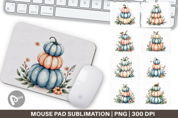 Watercolor Pumpkin Pastel Mouse Pad: A Creative Addition to Your Workspace or Gaming Setup